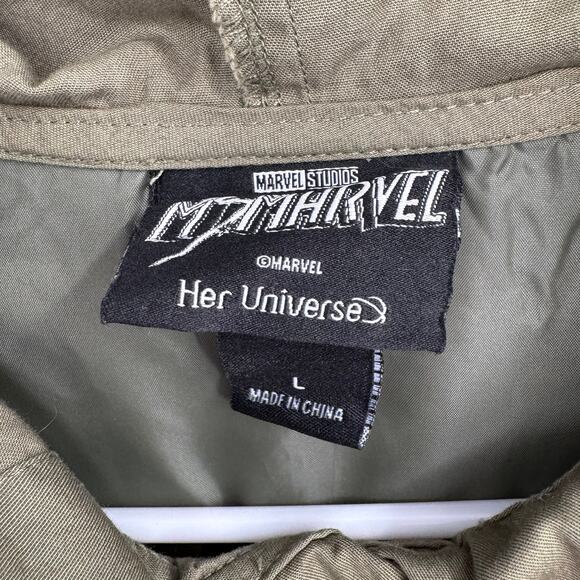 Ms. Marvel Her Universe Anorak Patch Military Hooded jacket Womens Large Green - Picture 7 of 11